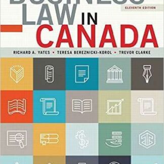 Testbank for Business Law in Canada, Eleventh Canadian Edition 11e Yates